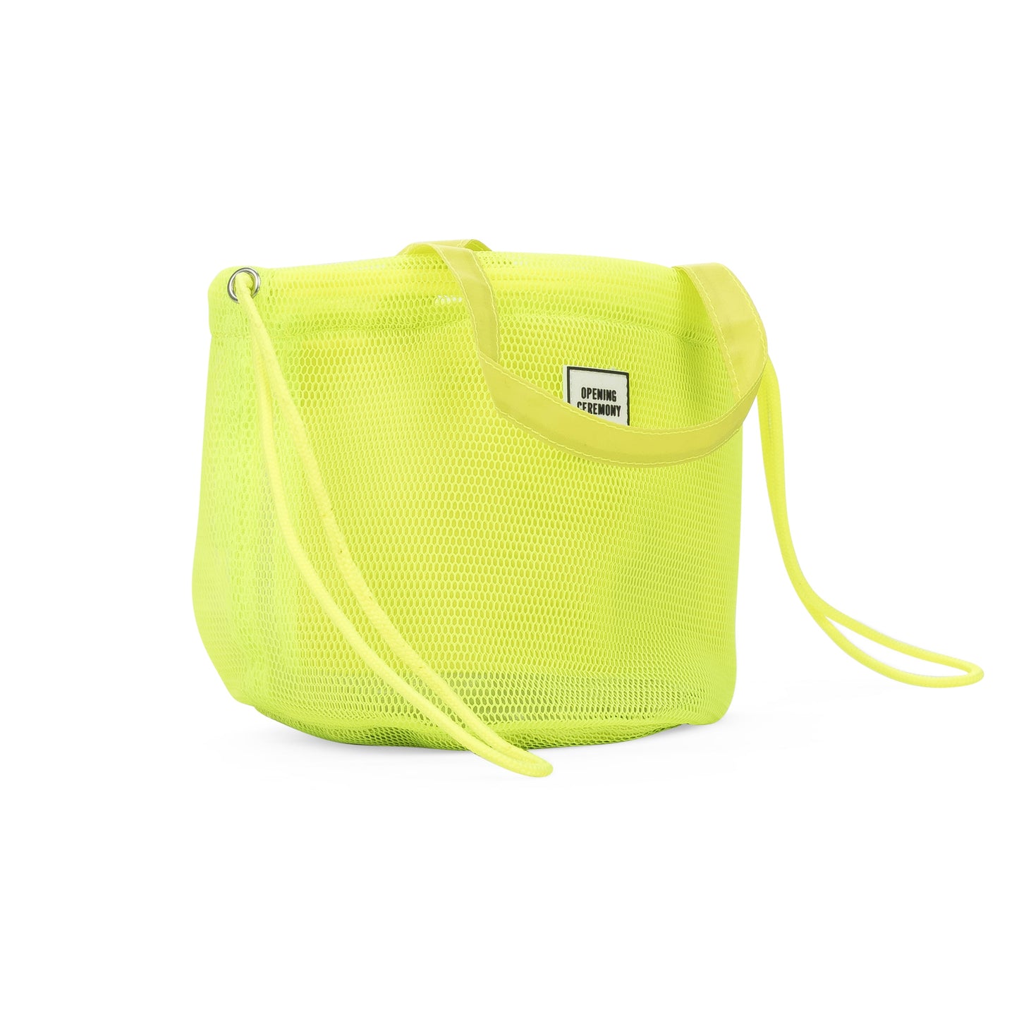 YELLOW MINI DRAWSTRING BUCKET BAG