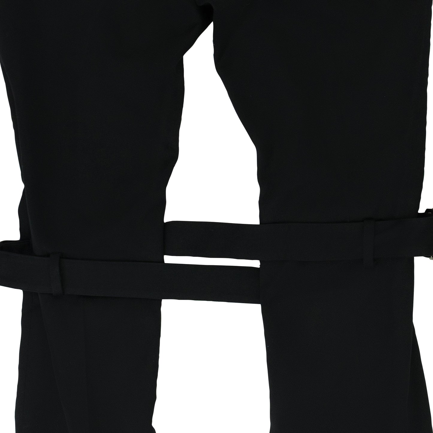 BLACK BUCKLE CASUAL PANTS