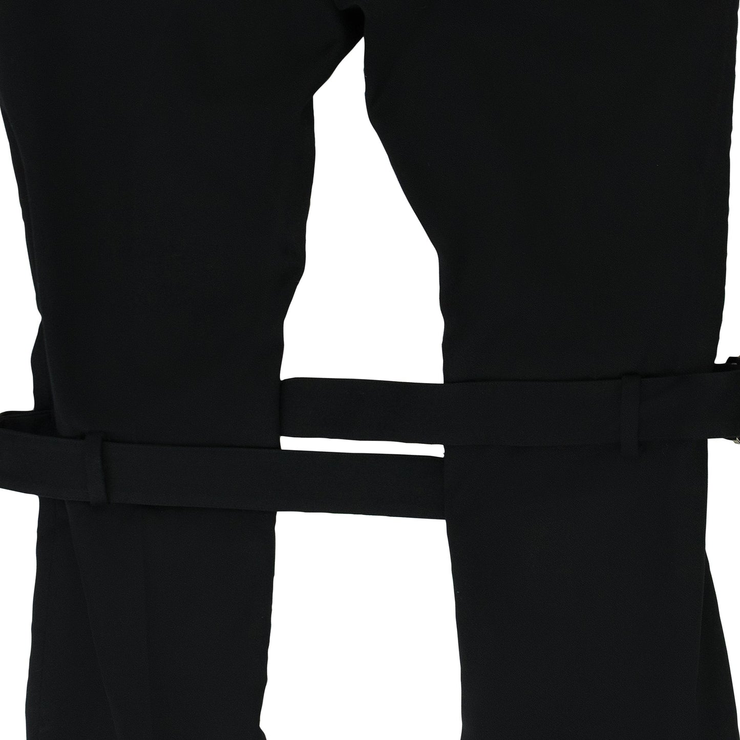 BLACK BUCKLE CASUAL PANTS
