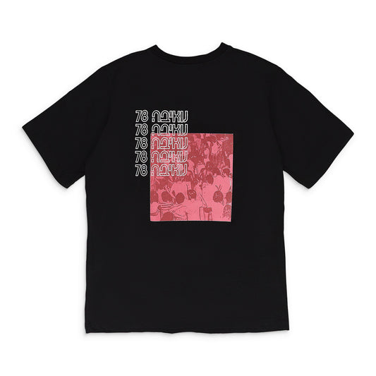 BLACK SHORT SLEEVE MOON ABOVE NUWEIBA T-SHIRT