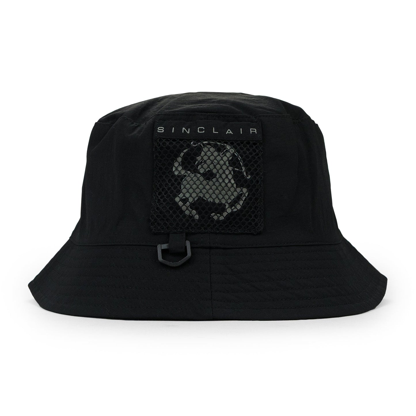 BLACK MESH POCKET BUCKET HAT