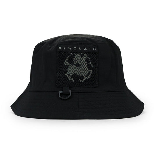 BLACK MESH POCKET BUCKET HAT