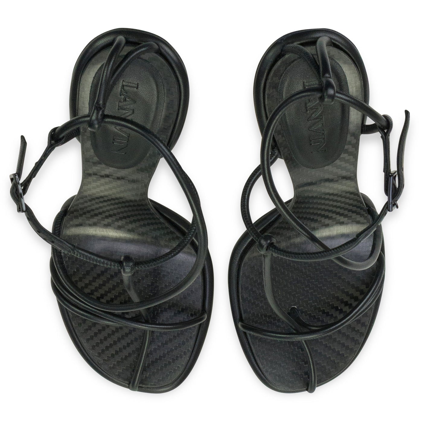 BLACK STRAPLIGHT SANDAL À TALONS 110MM HEELS