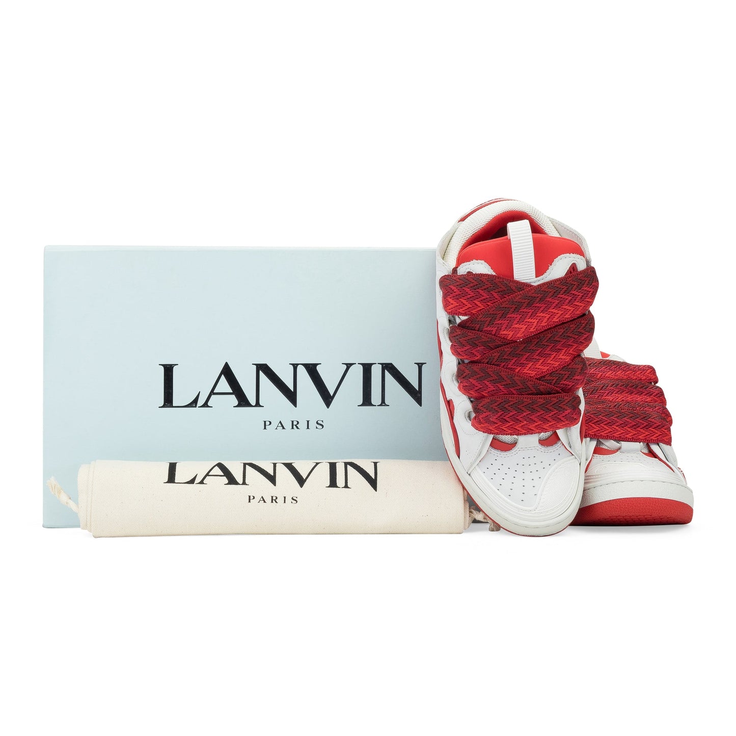 WHITE/RED BASKETS CURB SNEAKERS