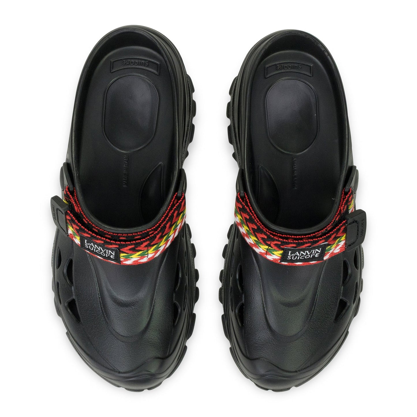 BLACK X SUICOKE MOK MOCASSINS CURB SLIDES