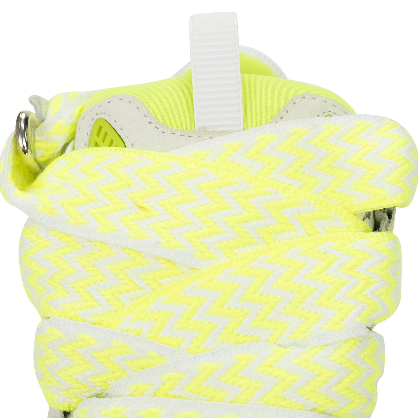 WHITE/FLOURESCENT YELLOW BASKETS CURB SNEAKERS