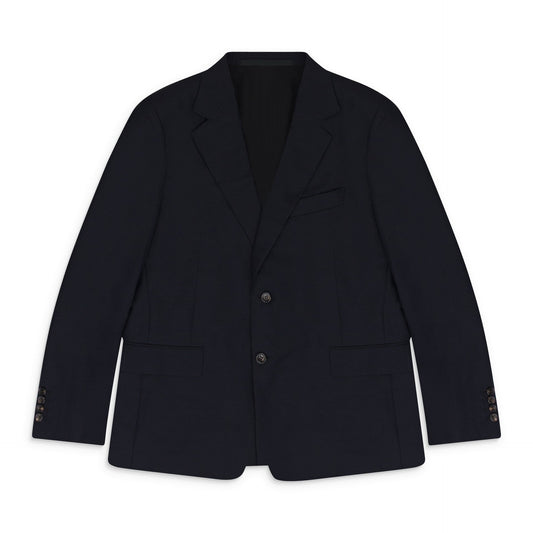 BLUE SINGLE BREASTED FLAP POCKETS JACKET BLAZER