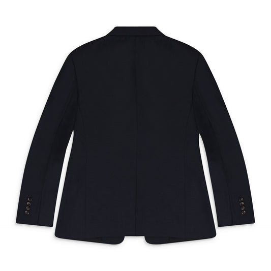 BLUE SINGLE BREASTED FLAP POCKETS JACKET BLAZER