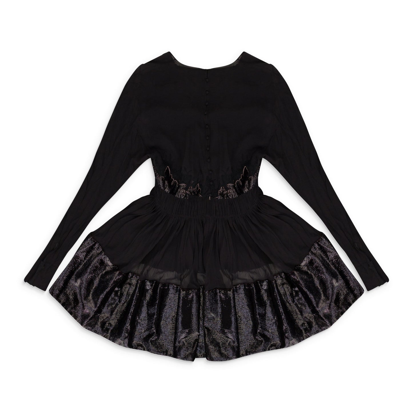 BROWN LACE V NECK FLARE SHORT DRESS