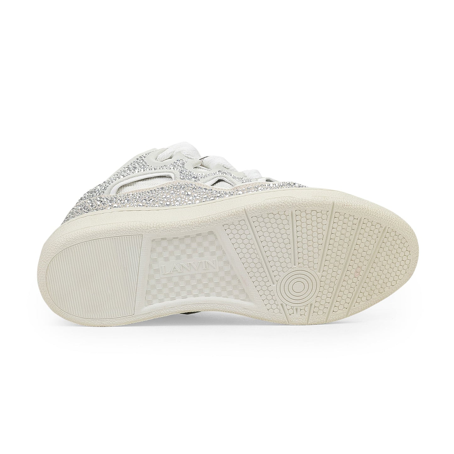 WHITE/SILVER CURB SNEAKERS