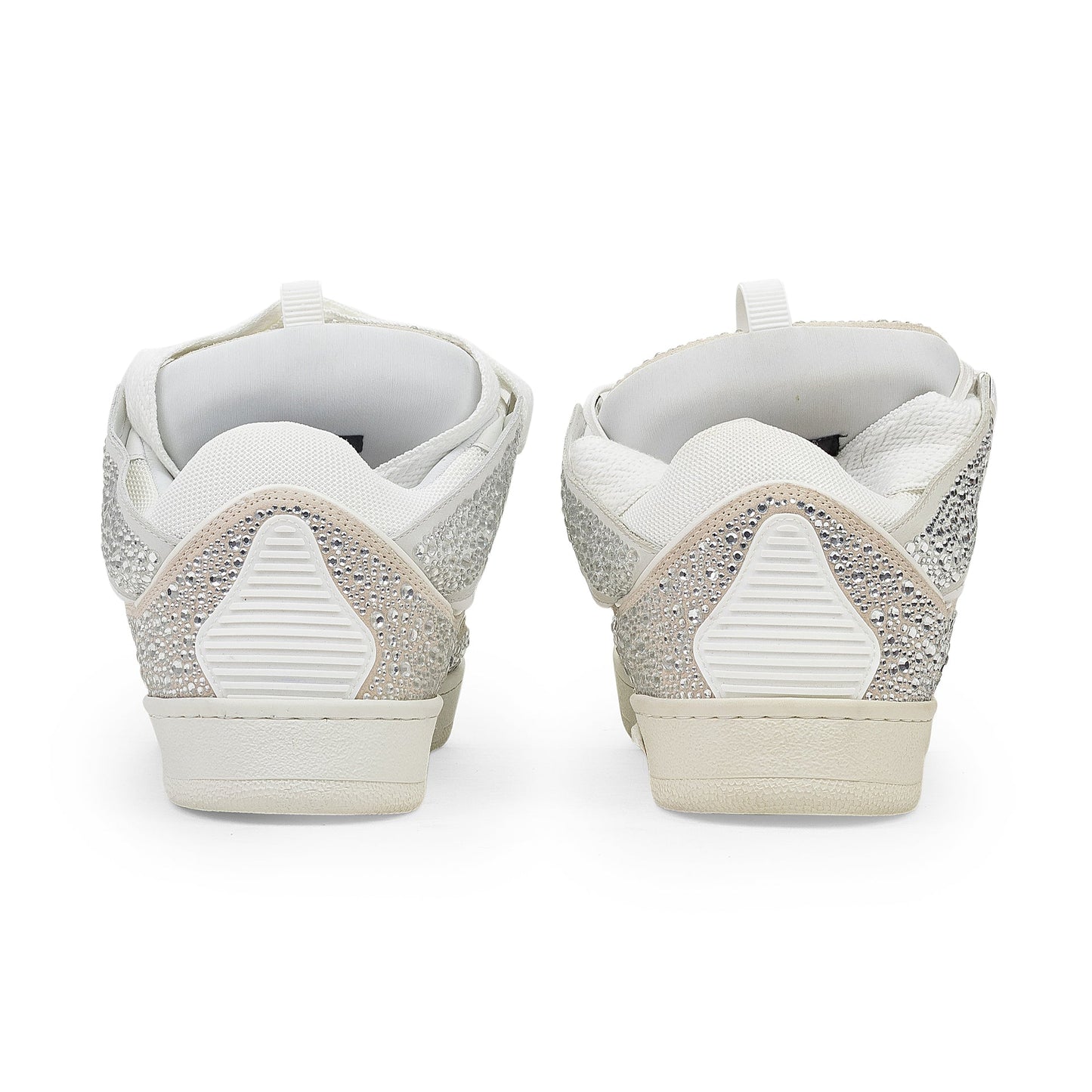 WHITE/SILVER CURB SNEAKERS