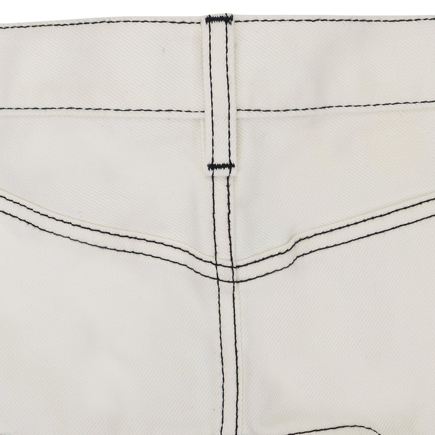 WHITE DENIM FLARED SKIRT