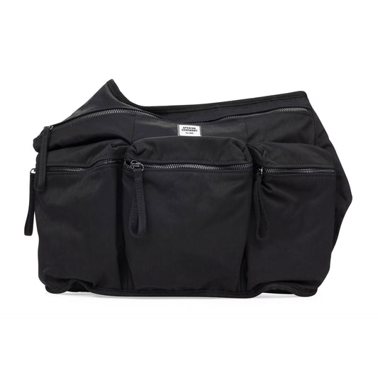 BLACK NYLON SLING BACKPACK