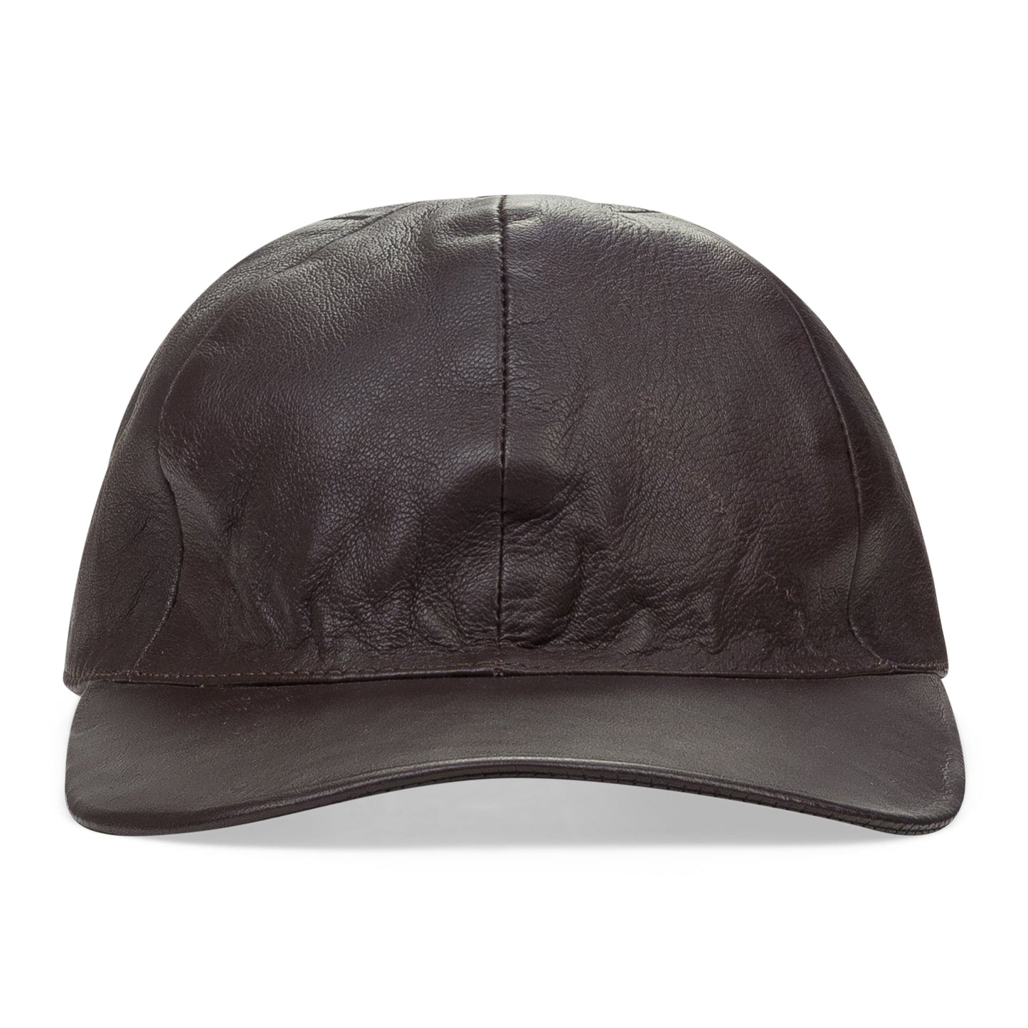BROWN LEATHER BASEBALL CAP