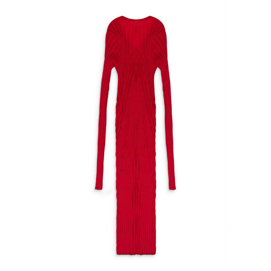 RED RAY KNIT SWEATER DRESS