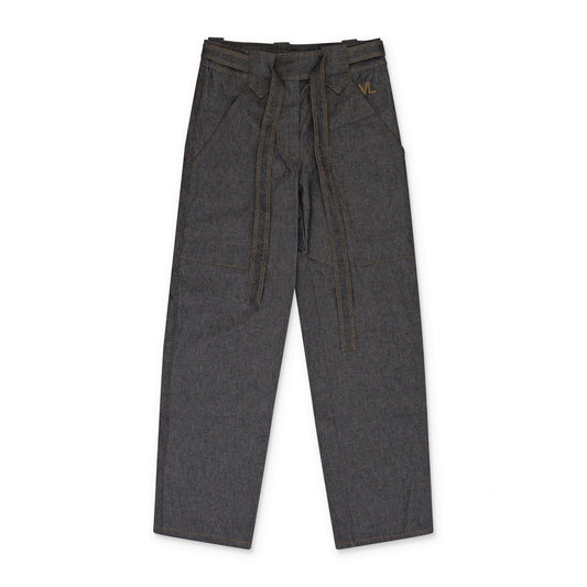 GREY CARROTS STRAIGHT PANTS