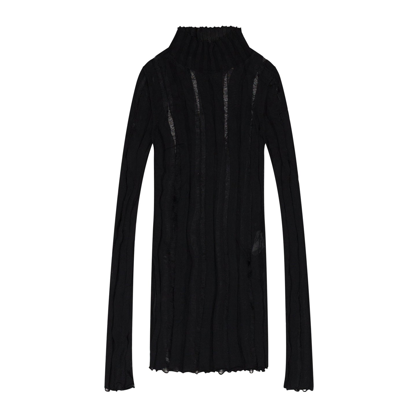BLACK GRUNGE HIGH NECK TURTLENECK SWEATER
