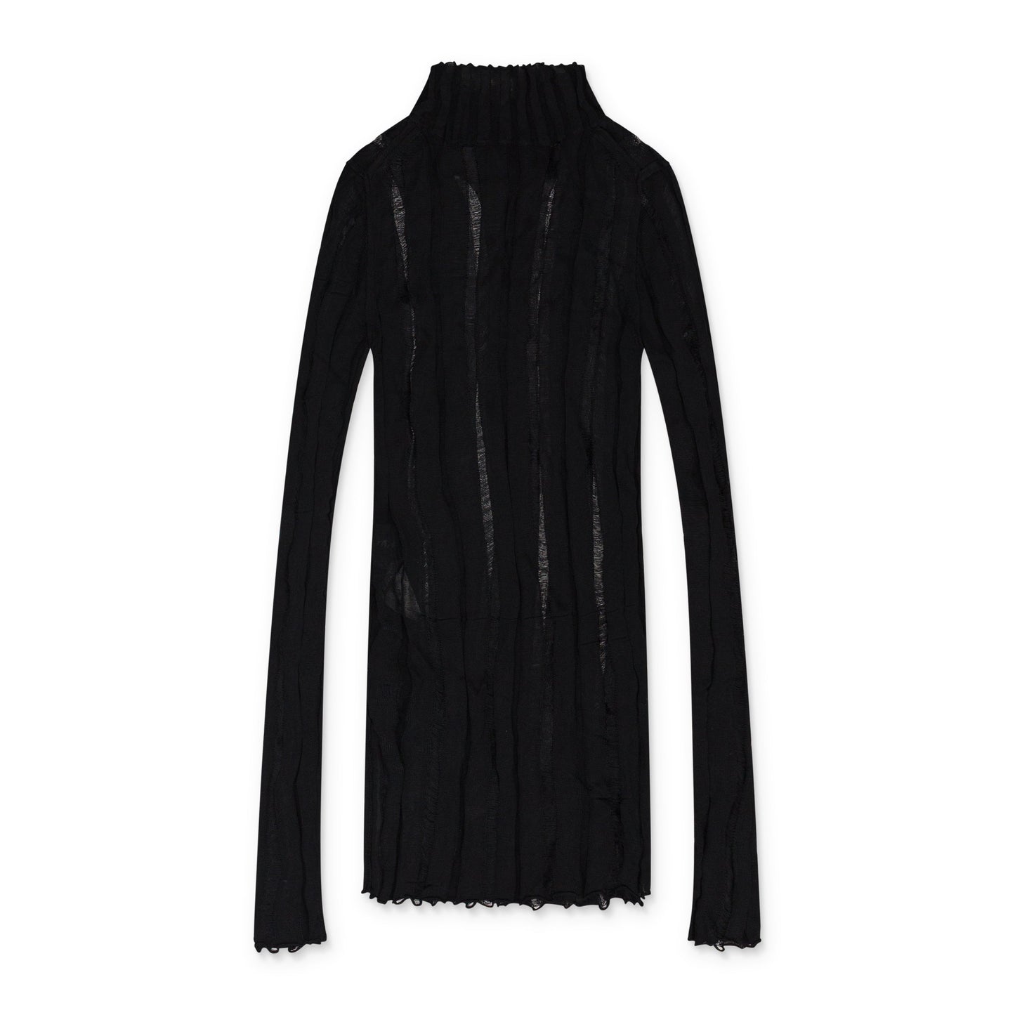 BLACK GRUNGE HIGH NECK TURTLENECK SWEATER
