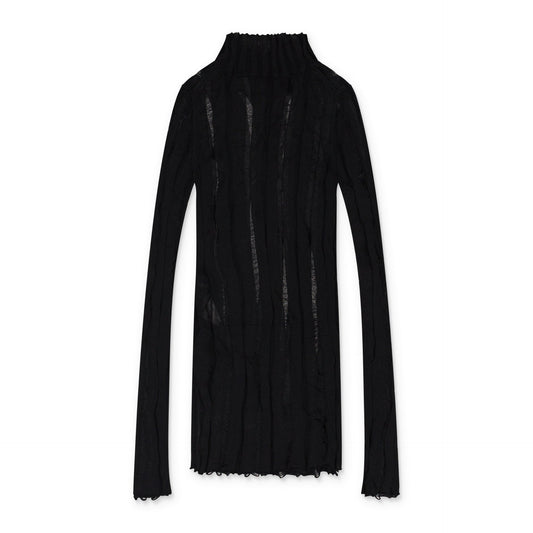 BLACK GRUNGE HIGH NECK TURTLENECK SWEATER