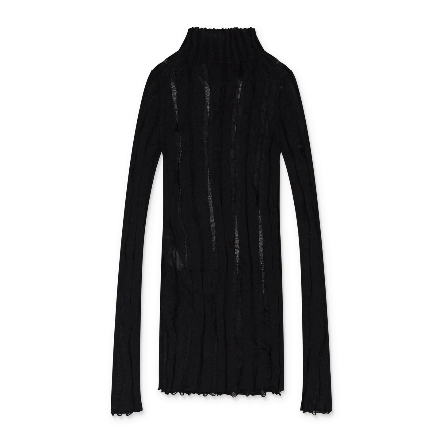 BLACK GRUNGE HIGH NECK TURTLENECK SWEATER