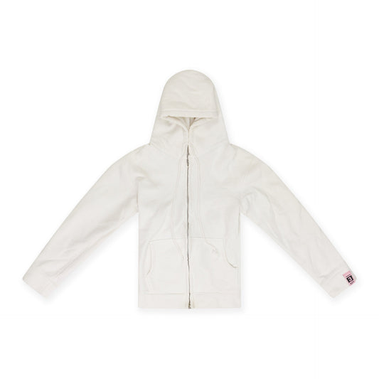 WHITE SHRUNKEN HOODIE
