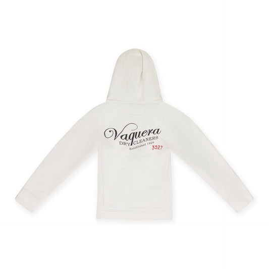 WHITE SHRUNKEN HOODIE