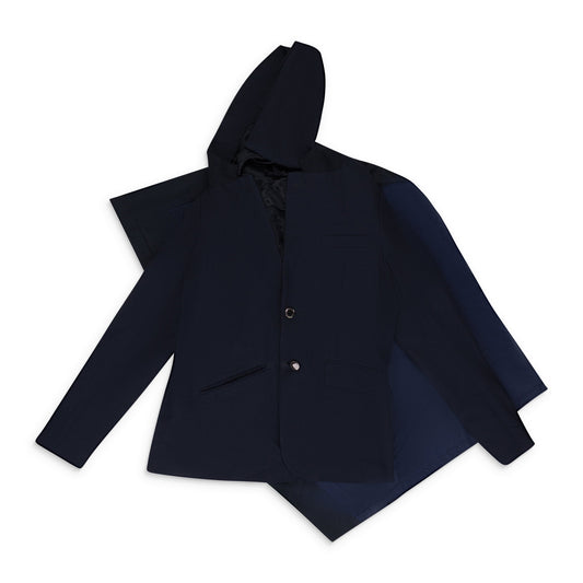 NAVY DRAPED BLAZER