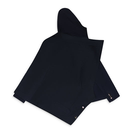 NAVY DRAPED BLAZER