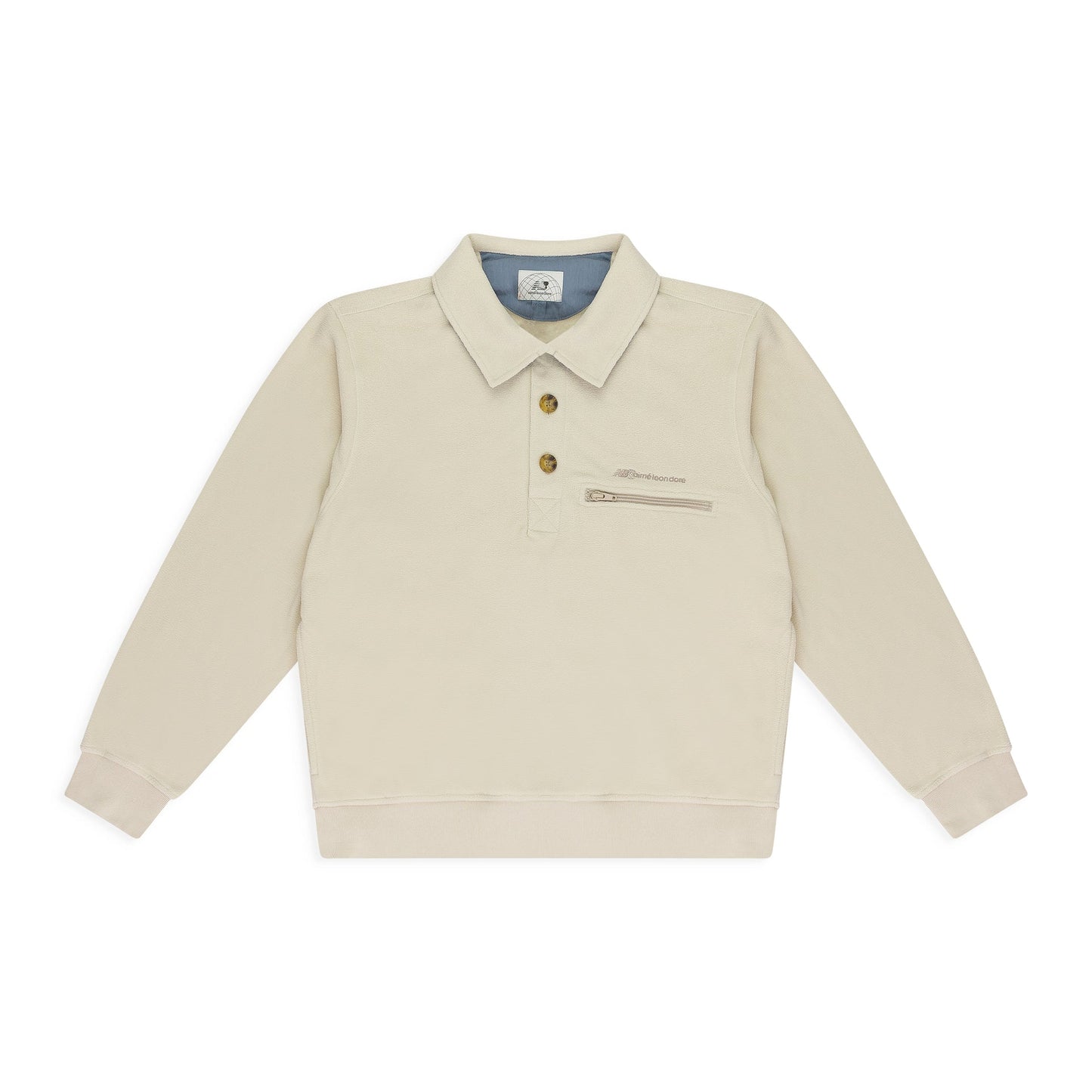 WHITE NEW BALANCE FLEECE POPOVER WORK JACKET