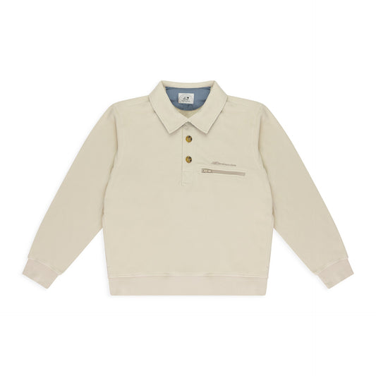 WHITE NEW BALANCE FLEECE POPOVER WORK JACKET
