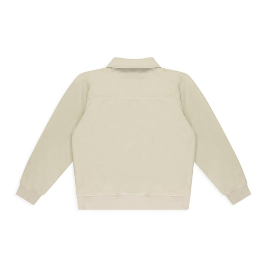 WHITE NEW BALANCE FLEECE POPOVER WORK JACKET