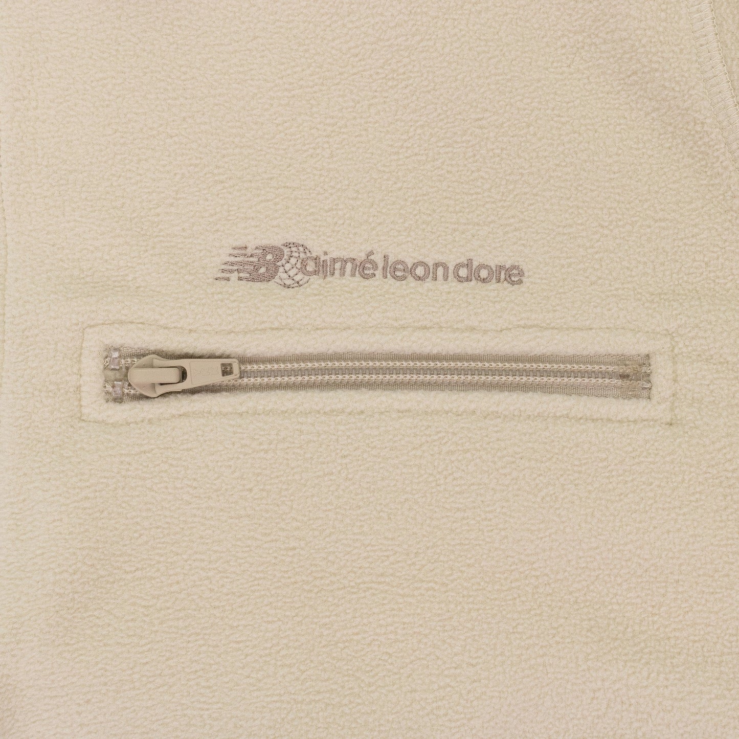 WHITE NEW BALANCE FLEECE POPOVER WORK JACKET