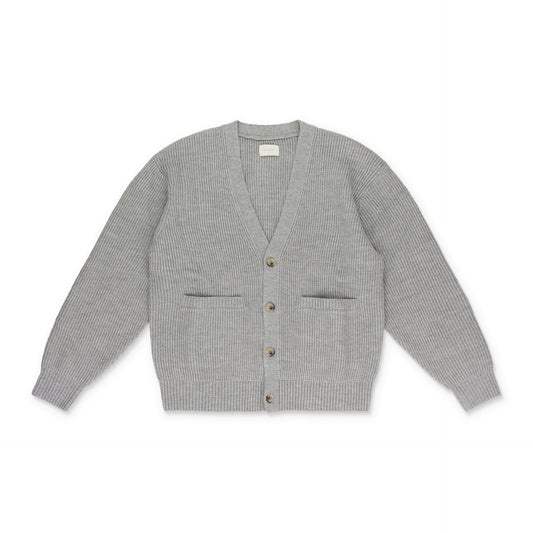 SILVER WAFFLE KNIT CARDIGAN