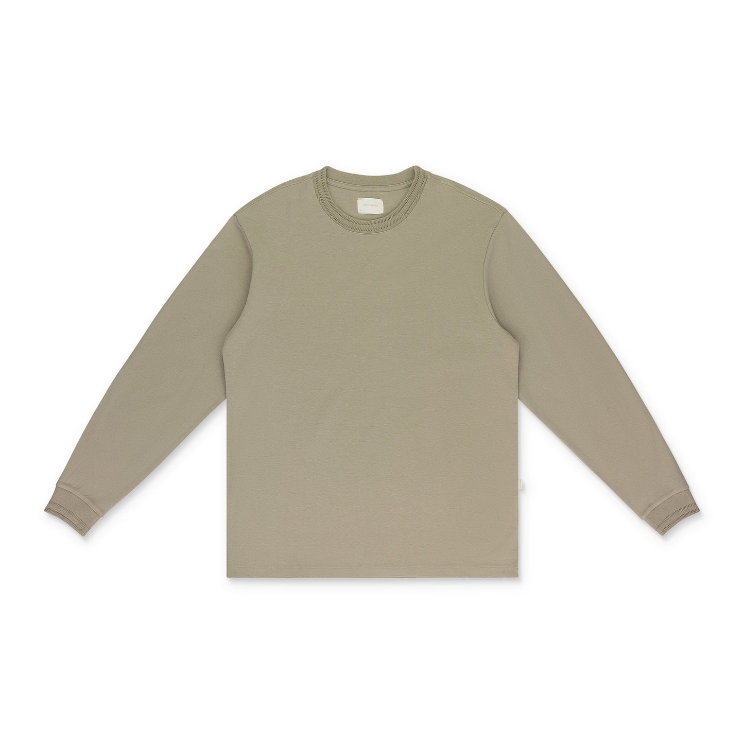 TAN POINTELLE LONG-SLEEVE T-SHIRT