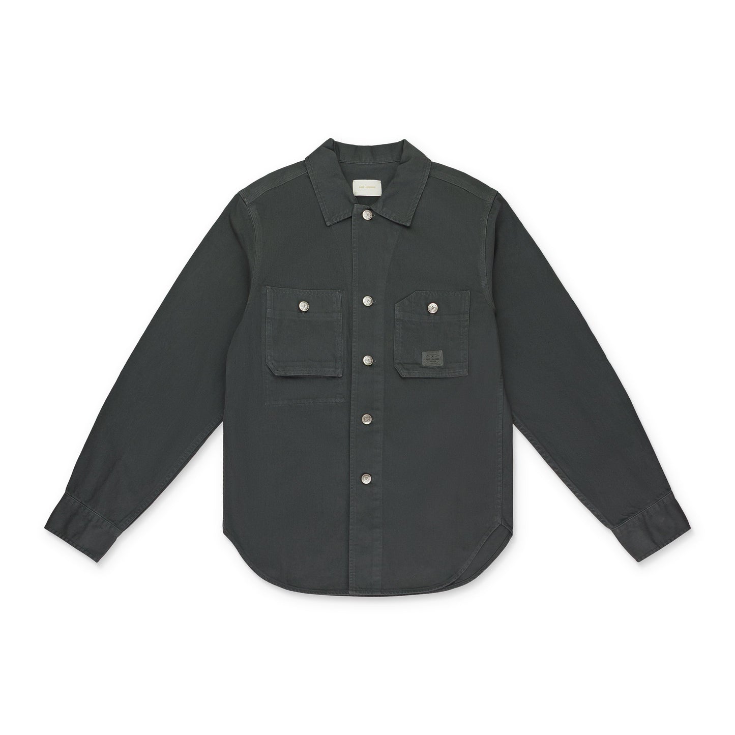 GRAY TWILL WORK BUTTON-DOWN SHIRT