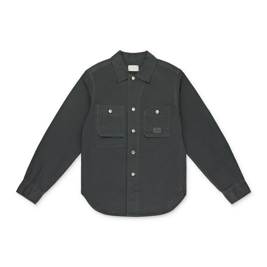 GRAY TWILL WORK BUTTON-DOWN SHIRT