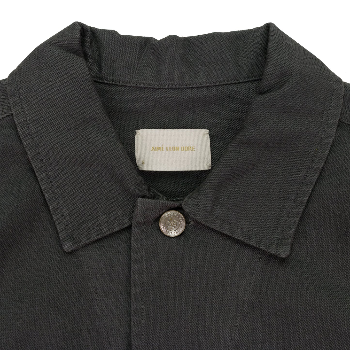 GRAY TWILL WORK BUTTON-DOWN SHIRT