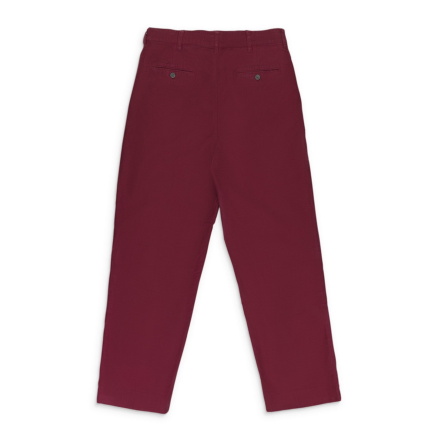 BROWN GARMENT DYED DOUBLE PLEATED PANTS