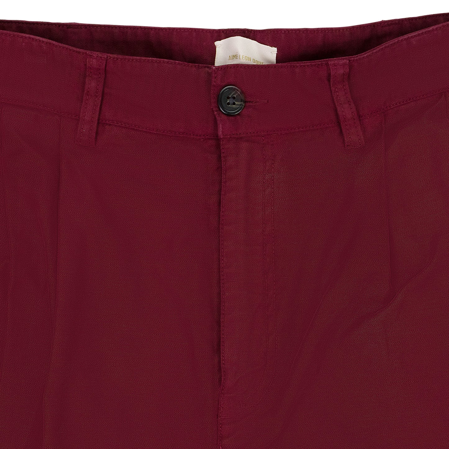 BROWN GARMENT DYED DOUBLE PLEATED PANTS
