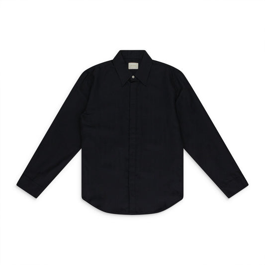 BLACK JACQUARD DICE BUTTON-DOWN SHIRT