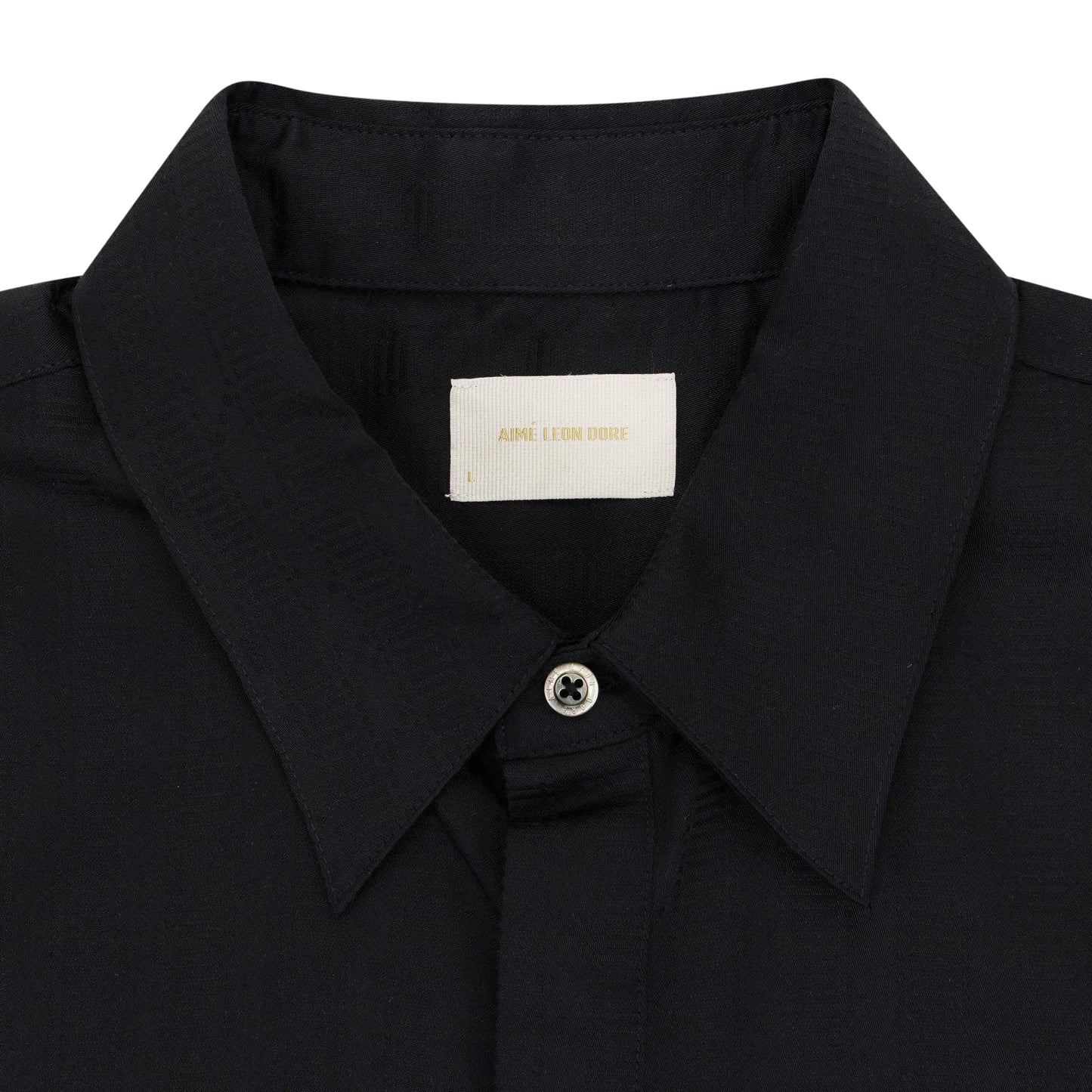 BLACK JACQUARD DICE BUTTON-DOWN SHIRT