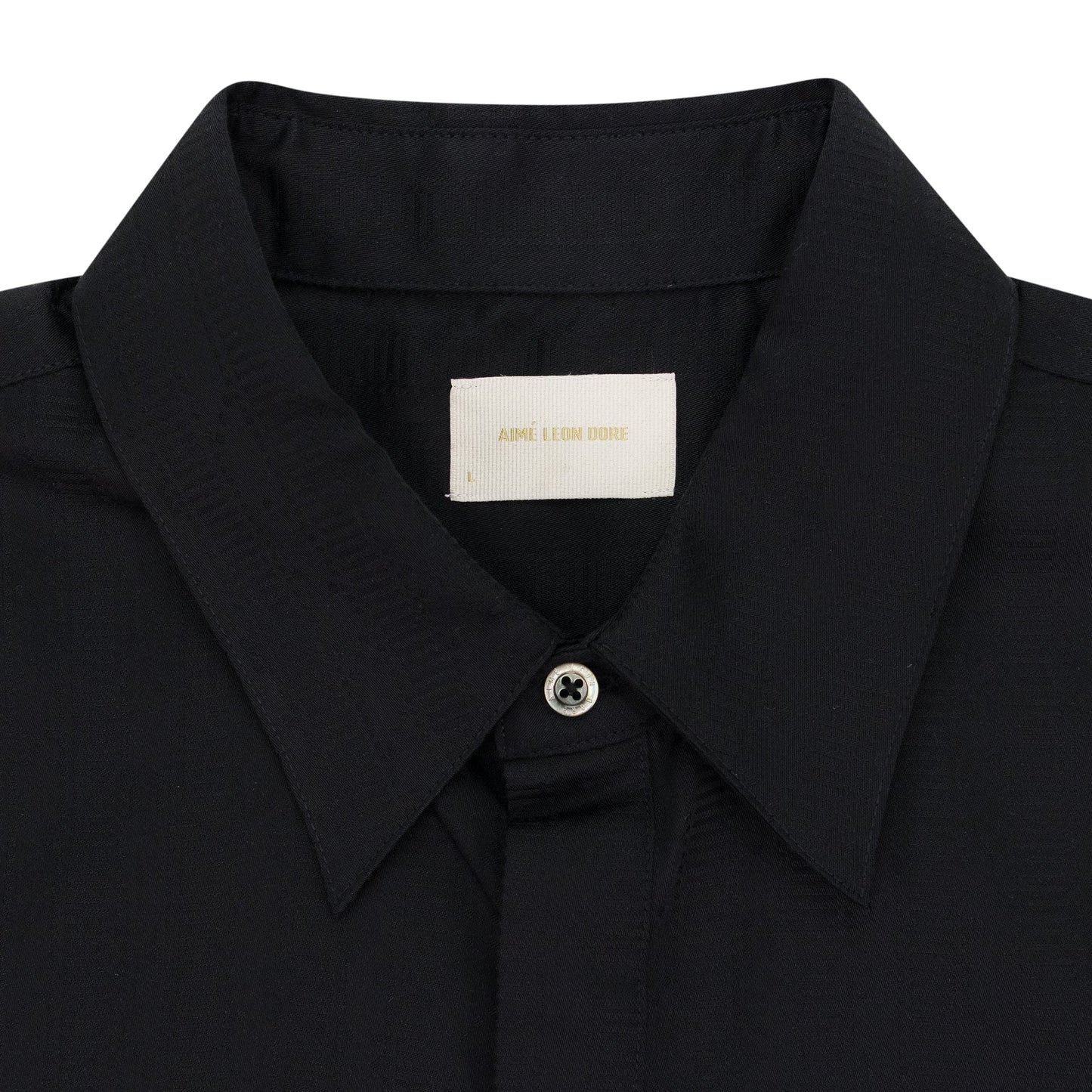 BLACK JACQUARD DICE BUTTON-DOWN SHIRT