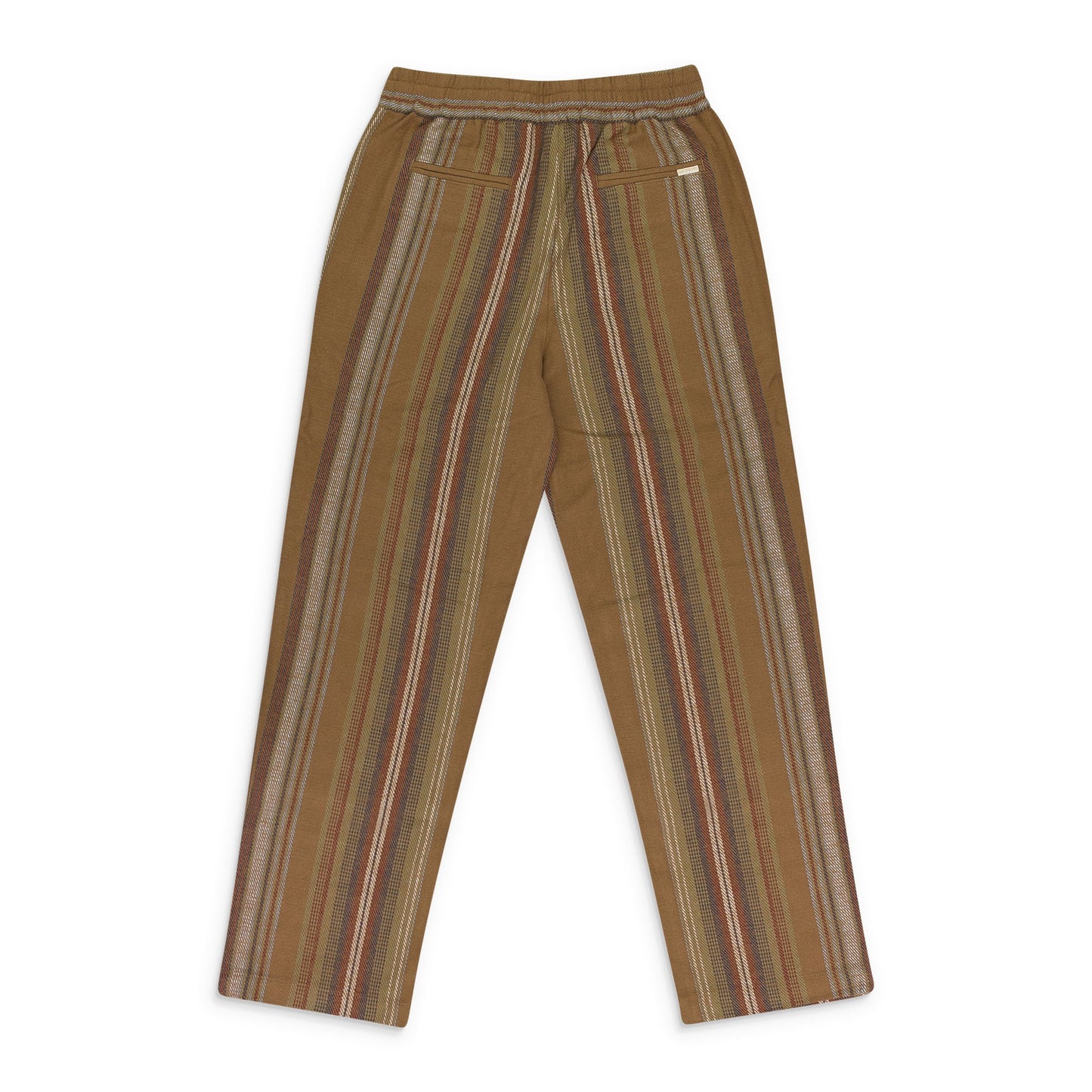 BROWN BLANKET STRIPE DRAWSTRING PANTS