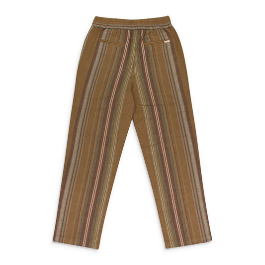 BROWN BLANKET STRIPE DRAWSTRING PANTS