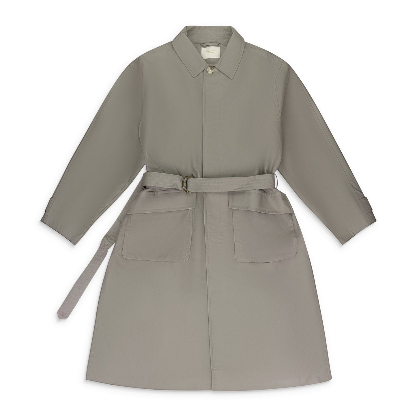 GRAY BELTED TOPCOAT