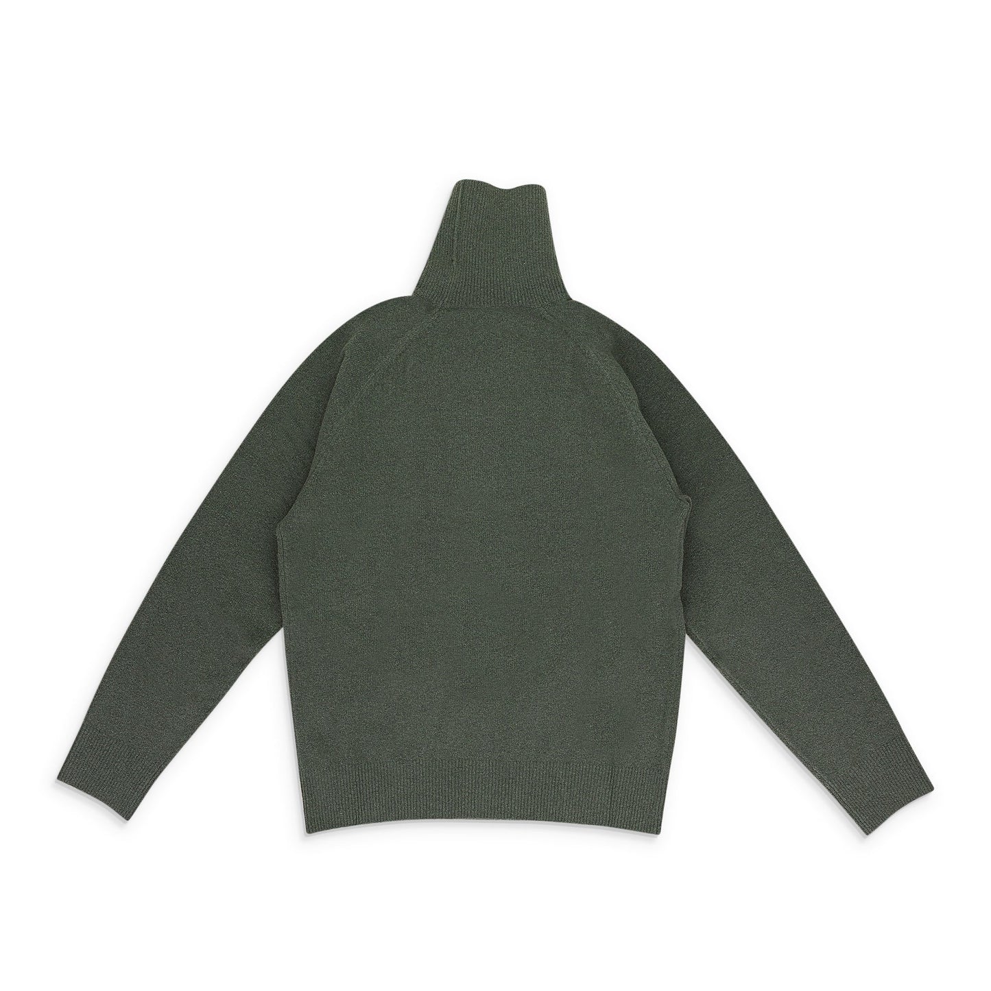 GREEN BOILED WOOL TURTLENECK SWEATER