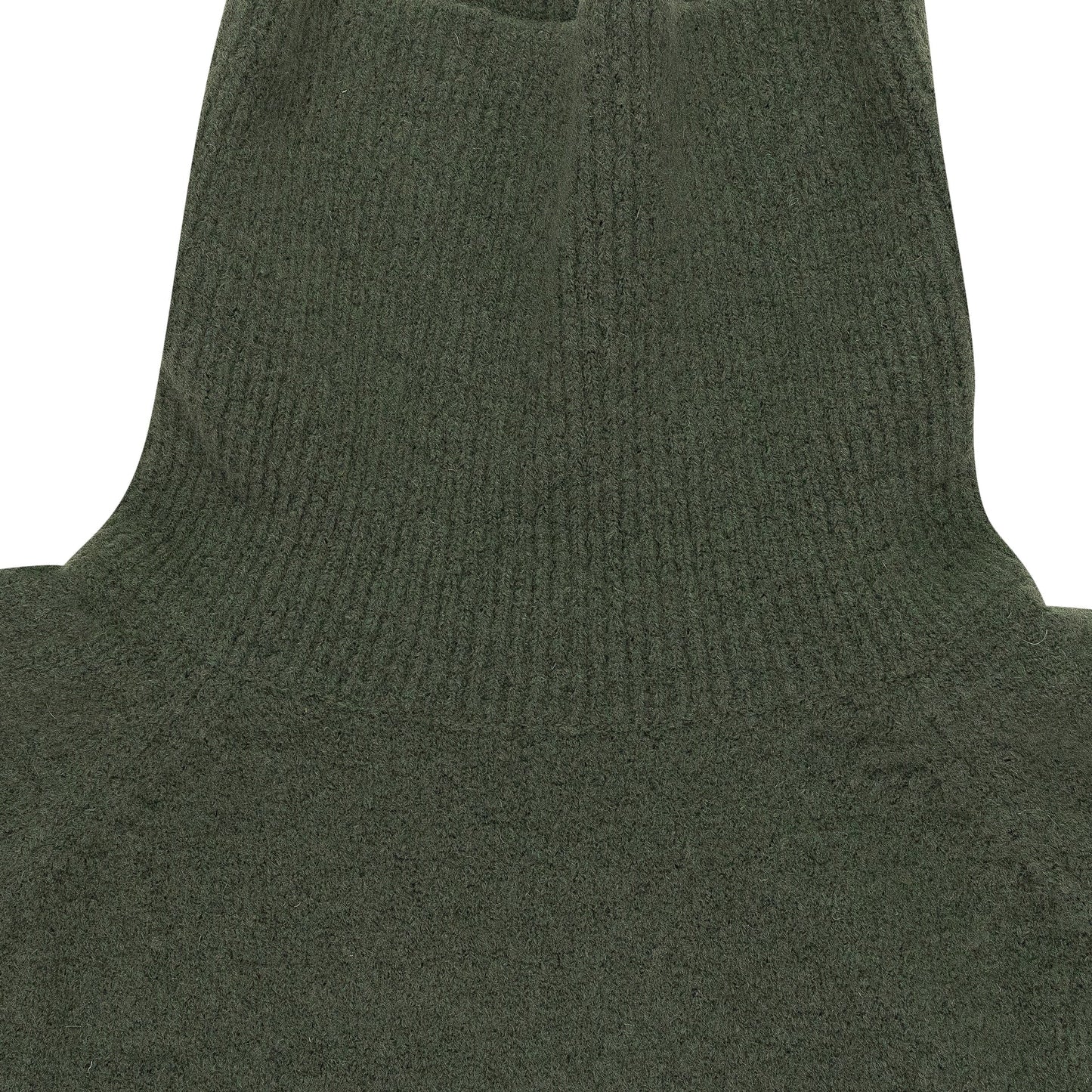 GREEN BOILED WOOL TURTLENECK SWEATER