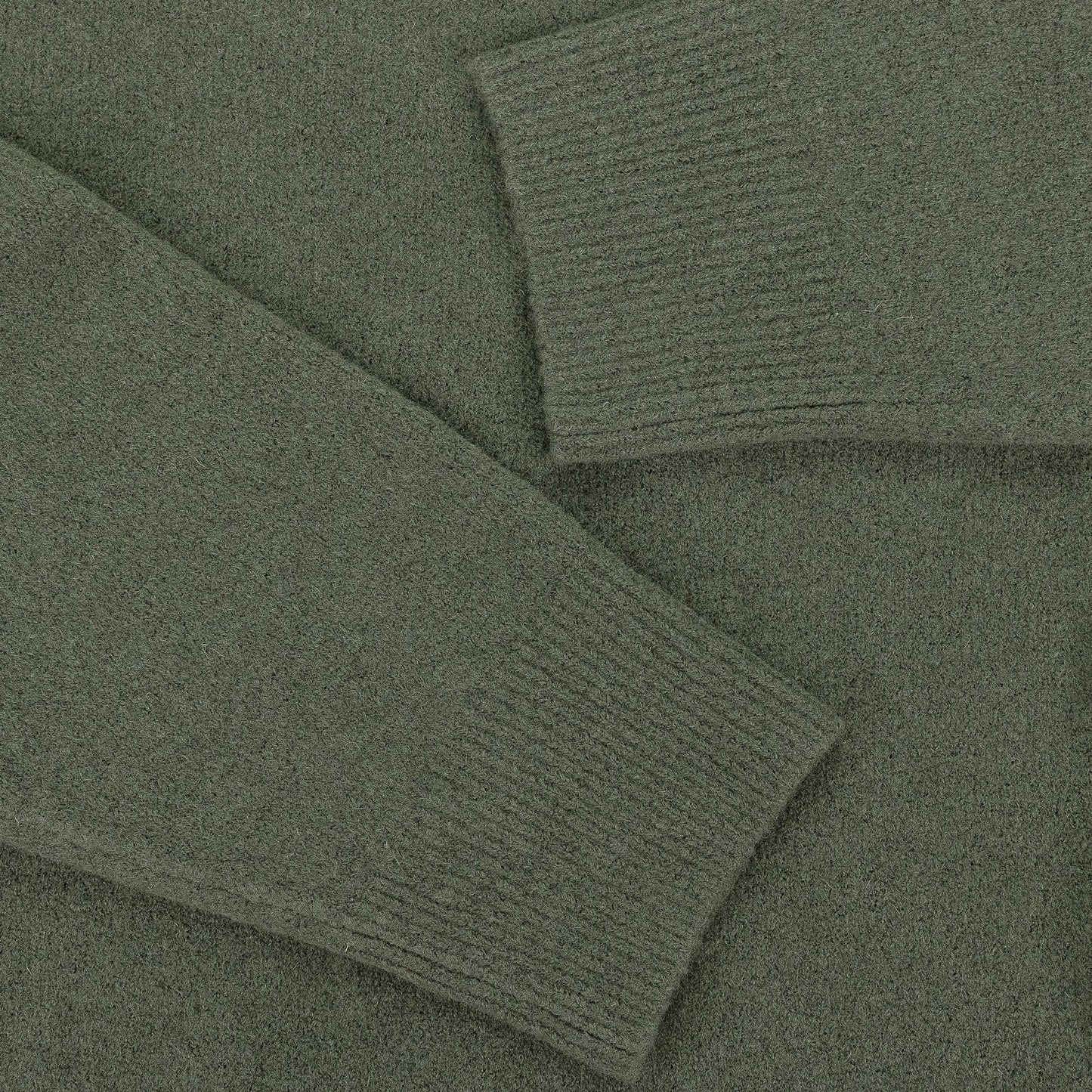 GREEN BOILED WOOL TURTLENECK SWEATER
