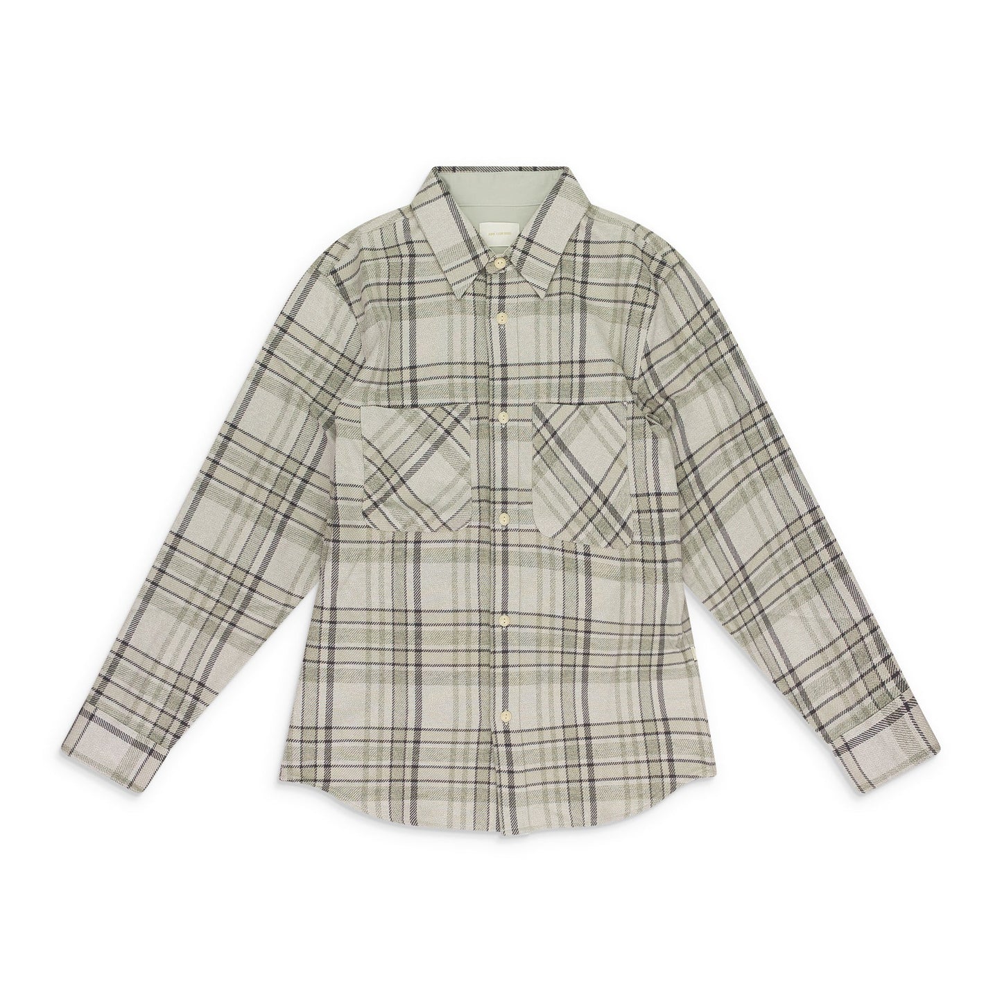 GRAY PLAID COTTON BUTTON-DOWN SHIRT