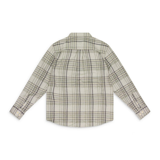 GRAY PLAID COTTON BUTTON-DOWN SHIRT